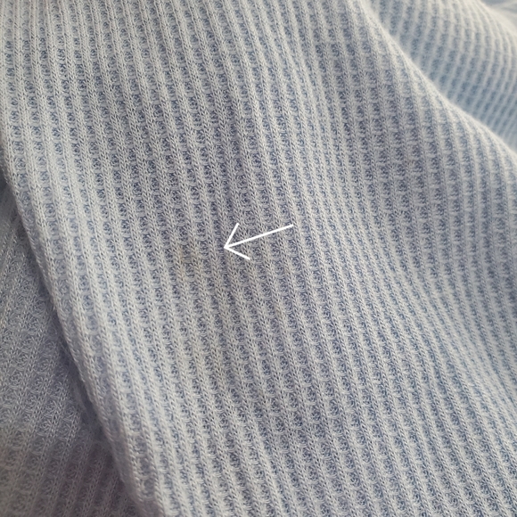 Ocean + Coast Womens XL Blue Waffle Knit Thermal Pajama Set Shirt Pants FLAWS - Picture 9 of 16